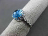 ANTIQUE 5.08CTW DIAMOND & AAA BLUE TOPAZ 14KT WHITE GOLD FILIGREE MILGRAIN RING