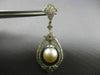 LARGE 1.30CT DIAMOND & SOUTH SEA PEARL 18K WHITE GOLD TEAR DROP HANGING EARRINGS