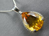 6.04CT DIAMOND & AAA CITRINE 14KT WHITE GOLD CLASSIC PEAR SHAPE FLOATING PENDANT