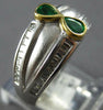 WIDE 1.62CT DIAMOND & AAA EMERALD PLATINUM & 18KT YELLOW GOLD INFINITY LOVE RING