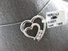 .25CT DIAMOND 14K WHITE GOLD 3D 3 STONE PAST PRESENT FUTURE DOUBLE HEART PENDANT