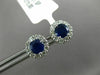 ESTATE 1.45CT DIAMOND & AAA SAPPHIRE 14KT WHITE GOLD ROUND FLOWER STUD EARRINGS