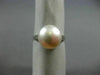 ANTIQUE LARGE .10CT DIAMOND & AAA SOUTH SEA PEARL PLATINUM 3D ENGAGEMENT RING