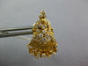 LARGE 1.50CT DIAMOND 22KT YELLOW GOLD FILIGREE FLORAL CLIP ON HANGING EARRINGS