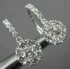 .82CT DIAMOND 14K WHITE GOLD 3D SOLITAIRE FLOWER HALO LEVERBACK HANGING EARRINGS