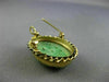 ANTIQUE AAA JADE 14KT YELLOW GOLD 3D HANDCRAFTED OVAL FLOWER FILIGREE PIN BROOCH