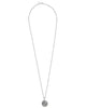 ESTATE .21CT DIAMOND 18KT WHITE GOLD 3D CIRCULAR PAVE FILIGREE FLOATING PENDANT
