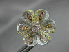 ESTATE LARGE 1.72CT DIAMOND 18KT TRI COLOR GOLD FLOWER FILIGREE CLIP ON EARRINGS