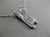 ESTATE .35CT DIAMOND 14K WHITE GOLD 3D RECTANGULAR FLOATING PENDANT CHAIN #25452