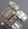 EXTRA LARGE 3.79CT DIAMOND 18K WHITE GOLD ROUND & BAGUETTE MULTI SQUARE FUN RING