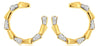 0.20CT DIAMOND 14KT YELLOW GOLD 3D ROUND BAMBOO SIDEWAY HOOP FUN HANGING EARRINGS