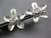 ESTATE LARGE .48CT DIAMOND 18K 2 TONE GOLD ROUND & BAGUETTE FLOWER STUD EARRINGS