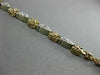 ANTIQUE .10CT DIAMOND 14K WHITE & YELLOW GOLD 3D FOUR STONE ROPE BRACELET #23328