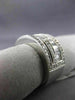 WIDE 1.45CT ROUND & BAGUETTE DIAMOND 14K WHITE GOLD MULTI ROW WEDDING RING #1616