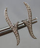 ESTATE .18CT DIAMOND 14KT WHITE GOLD 3D CLASSIC DOUBLE LEAF EAR CLIMBER EARRINGS