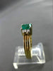 ESTATE .62CT DIAMOND & AAA EMERALD 14K WHITE & YELLOW GOLD ENGAGEMENT RING #3098