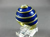 ANTIQUE .58CT OLD MINE DIAMOND & BLUE ENAMEL 18K YELLOW GOLD SOLITAIRE RING 1992