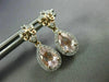 1.75CT DIAMOND & AAA MORGANITE 14KT WHITE & ROSE GOLD TEAR DROP HANGING EARRINGS