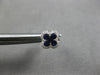 SMALL .52CT DIAMOND & AAA SAPPHIRE 14KT WHITE GOLD CLASSIC FLOWER STUD EARRINGS