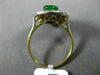 ANTIQUE LARGE 2.25CT OLD MINE DIAMOND & AAA EMERALD 18K 2 TONE GOLD 3 STONE RING