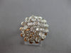 EXTRA LARGE .94CT DIAMOND 14KT WHITE & ROSE GOLD CLUSTER BEZEL FLOWER FUN RING