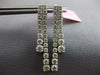 ESTATE LARGE 2.30CT DIAMOND 14KT WHITE GOLD 3D JOURNEY DOUBLE BAR FUN HANGING EARRINGS