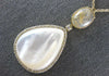 LARGE DIAMOND & AAA MOTHER OF PEARL & RUTILATED QUARTZ 14K ROSE GOLD 3D NECKLACE