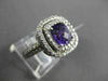 ESTATE LARGE 2.80CT DIAMOND & AAA AMETHYST 14KT WHITE GOLD DOUBLE 3D HALO RING