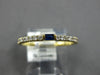 ESTATE .21CT DIAMOND & AAA SAPPHIRE 14KT WHITE GOLD ROUND & EMERALD CUT FUN RING