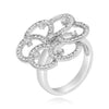 ESTATE .49CT DIAMOND 14KT WHITE GOLD 3D MULTI CIRCULAR FLOWER FUN RING