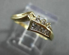 ANTIQUE .35CT BAGUETTE & ROUND DIAMOND 14K YELLOW GOLD ABSTRACT PINKY RING 22473