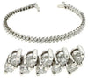 ESTATE 5.0CT DIAMOND 14KT WHITE GOLD 3D CLASSIC TWO ROW ROUND TENNIS BRACELET