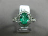 WIDE 1.30CT DIAMOND & AAA EMERALD 14K WHITE GOLD OVAL HALO ENGAGEMENT RING #2453