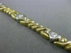 ESTATE WIDE .45CT DIAMOND 14KT WHITE & YELLOW GOLD HEART LOVE BRACELET #15359