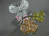ESTATE LARGE .94CT MULTI COLOR DIAMOND 18K TRI COLOR GOLD 3D BUTTERFLY LOVE RING