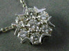 ANTIQUE LARGE .70CT DIAMOND 14K WHITE GOLD CLUSTER FLOWER FLOATING PENDANT 18316