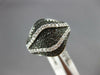 ESTATE WIDE .70CT WHITE & BLACK DIAMOND 14KT WHITE GOLD 3D HAPPY FACE FUN RING
