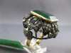ANTIQUE LARGE 12CT MOCHA DIAMOND & AAA EMERALD 18K YELLOW GOLD & 925 SILVER RING