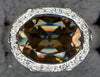 3.46CT DIAMOND & AAA SMOKY TOPAZ 14KT WHITE GOLD 3D CLASSIC OVAL HALO FUN RING