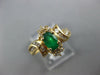 .68CT DIAMOND & AAA EMERALD 14KT YELLOW GOLD OVAL & ROUND FLOWER SWIRL FUN RING