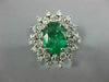 LARGE 2.98CT DIAMOND & AAA EMERALD 14KT WHITE GOLD 3D OVAL HALO ENGAGEMENT RING