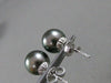 ESTATE .28CT DIAMOND & AAA TAHITIAN PEARL 14KT WHITE GOLD STUD EARRINGS #2586