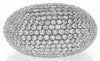 EXTRA LARGE 7.89CT DIAMOND 18KT WHITE GOLD 3D MULTI ROW DOME SHAPE COCKTAIL RING