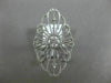 ESTATE LARGE .36CT ROUND DIAMOND 14KT WHITE GOLD OPEN FILIGREE FLOWER LOVE RING