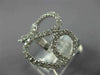 ESTATE WIDE .95CT DIAMOND 18K WHITE GOLD 3D MULTI WAVE HORSE SHOE LUCKY FUN RING