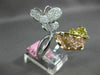 ESTATE LARGE .94CT MULTI COLOR DIAMOND 18K TRI COLOR GOLD 3D BUTTERFLY LOVE RING