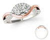 ESTATE .38CT DIAMOND 14KT WHITE & ROSE GOLD CLASSIC TWO STONE INFINITY LOVE RING