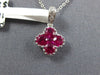 SMALL .78CT DIAMOND & AAA RUBY 18KT WHITE GOLD INVISIBLE 4 LEAF CLOVER PENDANT