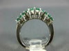 ESTATE 2.08CT DIAMOND & AAA EMERALD 14K WHITE GOLD PYRAMID ANNIVERSARY RING #828