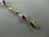 ESTATE 2.17CT DIAMOND & RUBY 14K TWO TONE GOLD BY THE YARD BEZEL TENNIS BRACELET